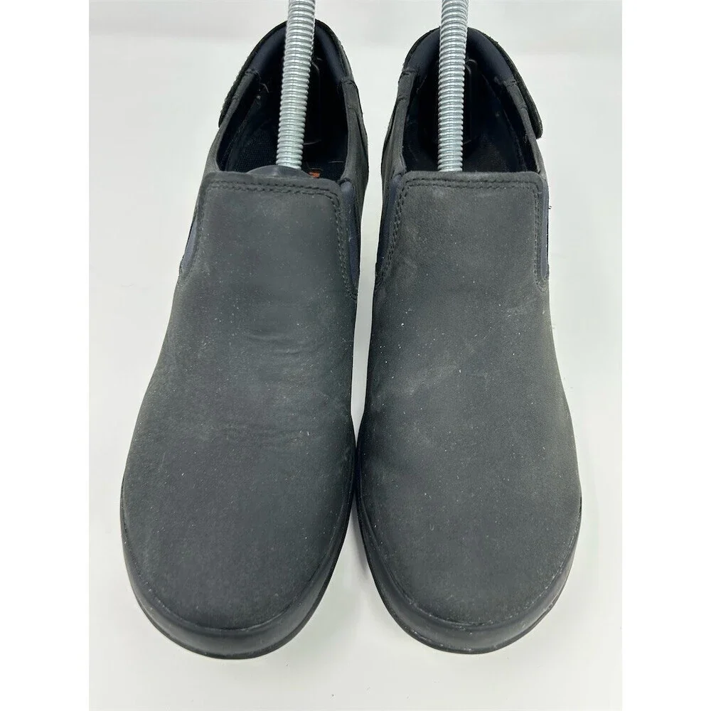 Merrell Womens Slip-On Wedge Comfort Shoes Black Elastic Gore Work Casual Size 8